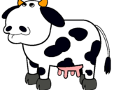Dibuix Vaca pensativa pintat per bou