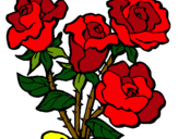 Dibuix Ram de roses pintat per MIREIA