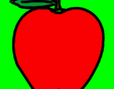 Dibuix poma pintat per quim