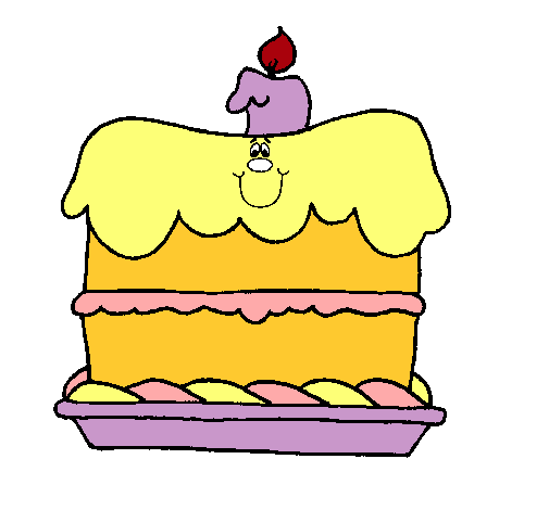 Dibuix Pastís d'aniversari pintat per pastis aniversari