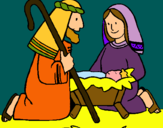 Dibuix Adoren al nen Jesús  pintat per NURIA