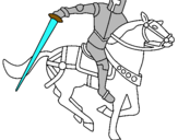 Dibuix Cavaller a cavall IV pintat per 2