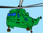 Dibuix Helicòpter al rescat  pintat per Damià
