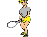 Dibuix Noia tennista pintat per GSG