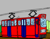 Dibuix Tramvia amb passatgers  pintat per olgac