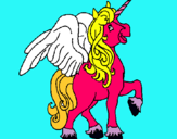 Dibuix Unicorn amb ales pintat per patito  feo