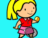 Dibuix Noia tennista pintat per julia 