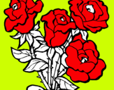 Dibuix Ram de roses pintat per meritxell  h
