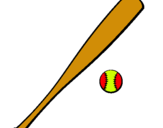 Dibuix Bat i bola de beisbol pintat per julia