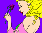 Dibuix Princesa amb una rosa pintat per marta crisol