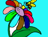Dibuix Margarida amb abella pintat per n`uria