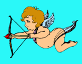Dibuix Cupido volant pintat per JOAN  VALLE  SOLER