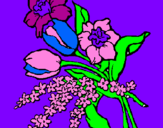 Dibuix Ram de flors pintat per Patricia