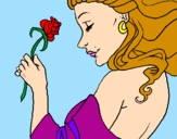 Dibuix Princesa amb una rosa pintat per maria beel