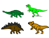 Dibuix Dinosauris de terra pintat per EUDALD