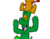 Dibuix Cactus amb barret  pintat per paola