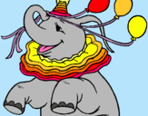 Dibuix Elefant amb 3 globus pintat per Laia  Mones  Pons