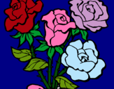 Dibuix Ram de roses pintat per Carleteta