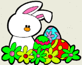 Dibuix Conillet de Pasqua pintat per julia torras gusi