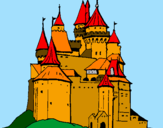 Dibuix Castell medieval pintat per flora 