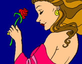 Dibuix Princesa amb una rosa pintat per daniela--herrera-gomez