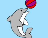 Dibuix Dofí jugant amb una pilota pintat per Sandra F.