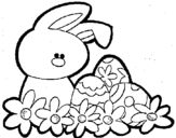 Dibuix Conillet de Pasqua pintat per blanca