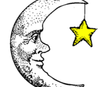 Dibuix Lluna i estrella pintat per alex