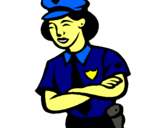 Dibuix Policia dona pintat per Ricard Mayol Borrell
