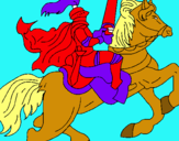Dibuix Cavaller a cavall pintat per iker