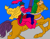 Dibuix Cavaller a cavall pintat per JUDIT