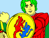 Dibuix Cavaller amb escut de lleó pintat per POL FERRARONS