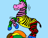 Dibuix Zebra saltant pedres pintat per JULIA MIRALLES RIBA