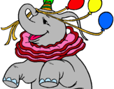 Dibuix Elefant amb 3 globus pintat per Enric