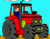 Dibuix Tractor en funcionament  pintat per Rodrigo