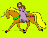 Dibuix Princesa en unicorn  pintat per aitana
