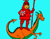 Dibuix Sant Jordi i el drac pintat per Nela