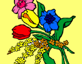 Dibuix Ram de flors pintat per MARGA