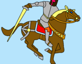 Dibuix Cavaller a cavall IV pintat per ROC COROMINA