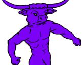 Dibuix Cap de búfal pintat per adria   sanchez