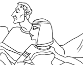 Dibuix Cèsar i Cleòpatra pintat per laura  c.z