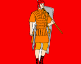 Dibuix Soldat romà  pintat per juan benavente