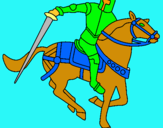 Dibuix Cavaller a cavall IV pintat per marc ll
