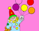Dibuix Pallasso amb globus pintat per Núria f