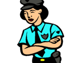Dibuix Policia dona pintat per RUTH