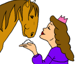 Dibuix Princesa i cavall pintat per Miriam