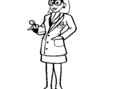 Dibuix Doctora amb ulleres pintat per jenny