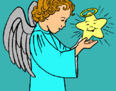 Dibuix Àngel i estrella pintat per josep