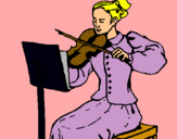 Dibuix Dama violinista pintat per ESTELA