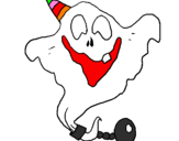 Dibuix Fantasma amb barret de festa pintat per ESTHER